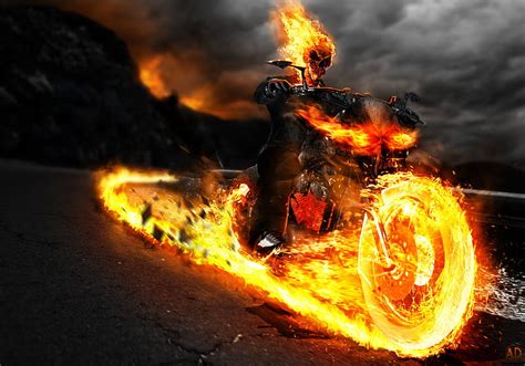 1920x1080px, 1080P free download | Ghost Rider On Bike Artwork, ghost-rider, artist, artwork ...