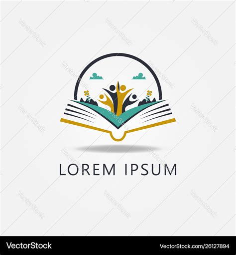 Education book logo sign symbol icon Royalty Free Vector