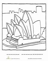 Sydney Opera House Coloring Page  Educational Worksheet sketch template