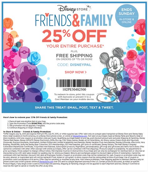 25% off at Disney Store, or online via promo code DISNEYPAL | Coding, Coupon apps, Promo codes