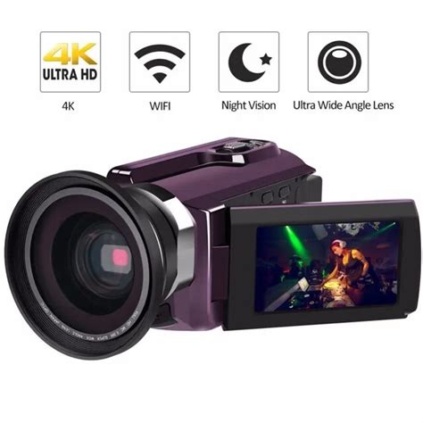 4K Camcorder Video Camera Ultra HD 60 FPS Digital Video Recorder Wifi ...