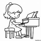 Piano Coloring Pages For Kids sketch template