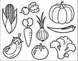 Colorful Vegetable Coloring Pages For Kids sketch template