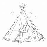 Teepee Coloring Pages sketch template