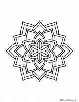 Mandala Colouring Simple  Coloring Page sketch template