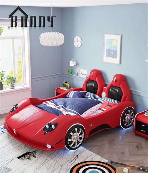 Modern Race Car Bed Children Beds Luxury Kid Leather Car Bed - China ...