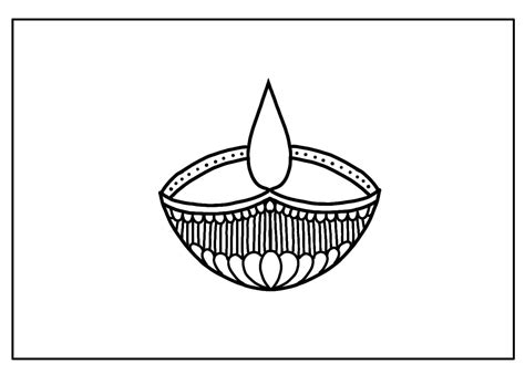 Diwali Diya simple coloring page - pngmoon | Coloring pages, Easy ...
