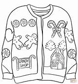 Christmas Sweater With Candy Shop coloring Page  Free Printable sketch template