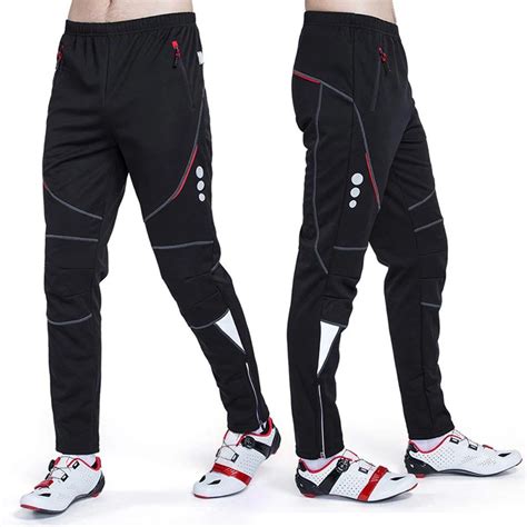 Men's Cycling Pants Athletic Pants Windproof Thermal Fleece Winter Bike Riding Running Sports ...