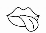 Tongue Lengua Sketch Coloring Page sketch template