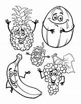 Cartoon Fruits Set Coloring Page  Free Printable Pages sketch template