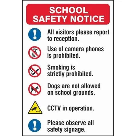 School Safety Signs at ₹ 1.5/square inch in Gurugram | ID: 16890366755