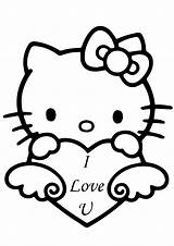 Valentine Hello Kitty sketch template