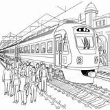 Zug Mit Vielen Passagieren  Happycoloringnet sketch template