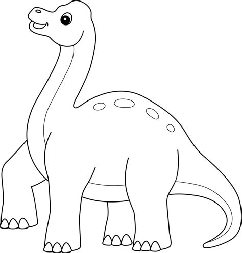 Brachiosaurus Coloring Isolated Page For Kids Colouring Animal Kids Vector, Animal Drawing, Ring ...