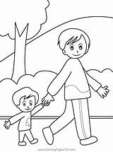 Walk Coloring sketch template