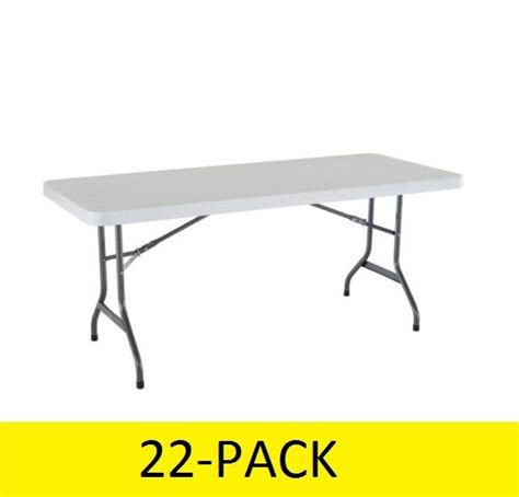 Lifetime Rectangular Folding Tables 2901 6-Ft White Table Top 22 Pack ...