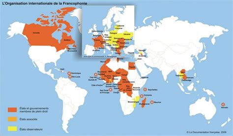 Carte des États de la Francophonie