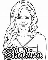 Shakira Coloring Page Pop Star Sheets With Singers  sketch template