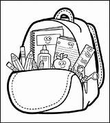 Bag backpack coloring page Online sketch template
