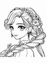 Rapunzel Coloring Page  Online Free sketch template