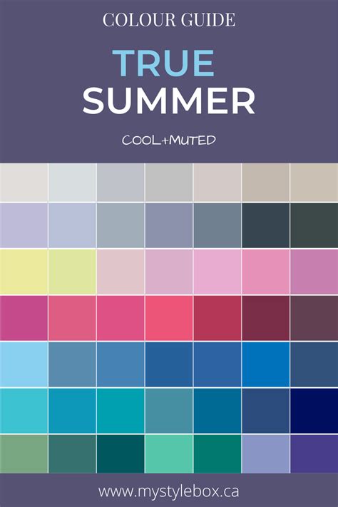 True Summer Colour Guide Cool Summer Palette, Soft Autumn Color Palette ...