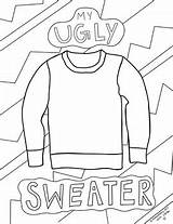 Winter Christmas Ugly Sweater Coloring Page By Elementary Art With Sarah sketch template