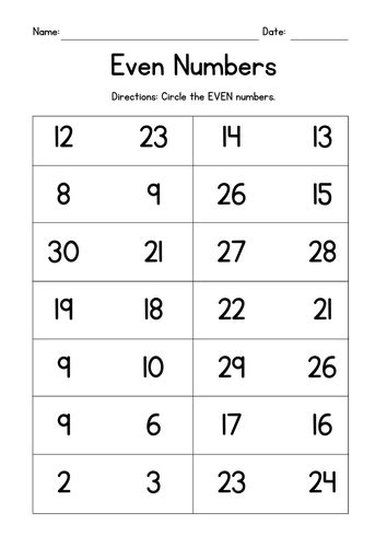 Even Numbers Worksheets | Teaching Resources