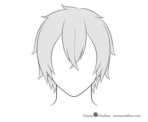 How to Draw Anime Male Hair Step by Step - AnimeOutline | Boy hair ...