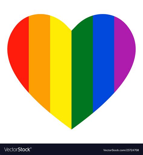 Rainbow heart icon lgbt flag symbol Royalty Free Vector