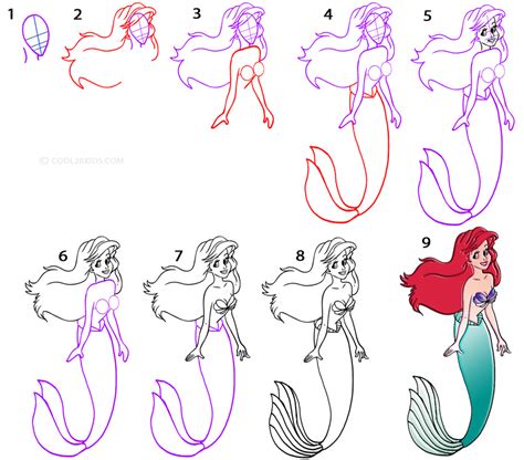 How To Draw a Mermaid (Step by Step Pictures) | Cool2bKids