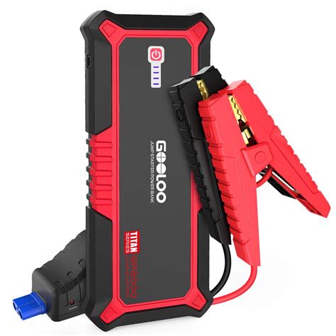 GOOLOO 2000A Peak Car Jump Starter 12V Portable Battery Booster Power Pack for up to 9L Gas or ...