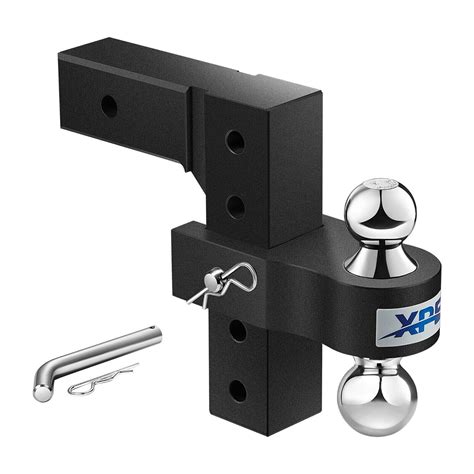 XPE 2.5" Receiver 8" Drop Adjustable Towing Hitch Dual Ball Mount ...