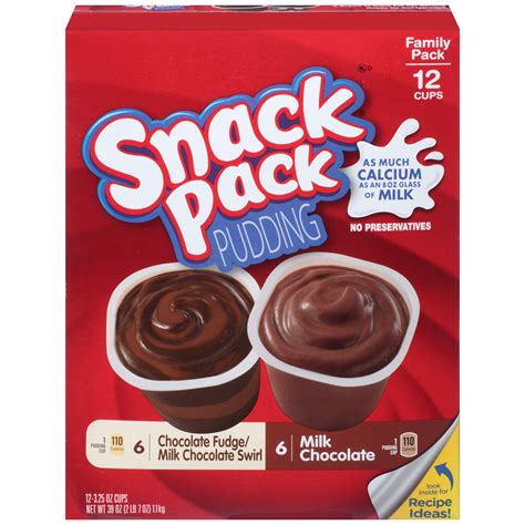 Hunt's Snack Pack Pudding, Chocolate Fudge Family Pack, 12 pk