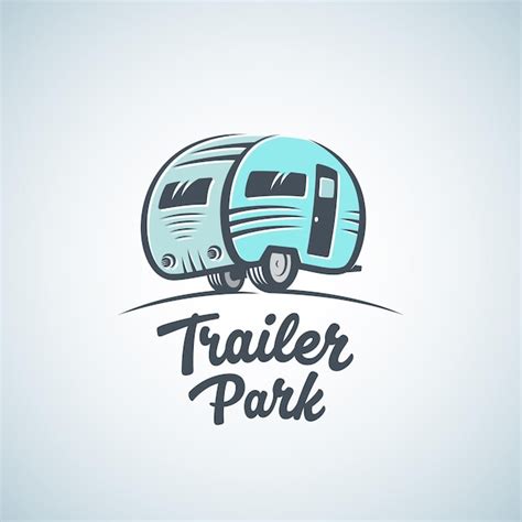 Modèle De Logo Vectoriel Rv Van Ou Trailer Park étiquette D'icône De Tourisme Silhouette Avec ...