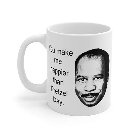 Stanley Hudson mug, Stanley Hudson Valentine, Pretzel Day mug, The Office Pretzel Day gift ...
