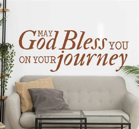 God Bless You on your journey motivational wall sticker - TenStickers