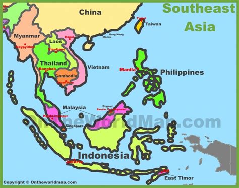 South East Asia Physical Map Quiz Freedomday Info Within Southeast ...