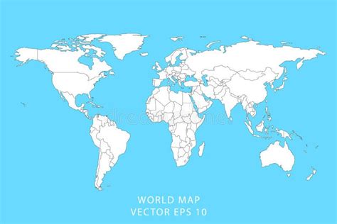 Gedetailleerde De Vlekkleuren Van De Wereldkaart GEEN Tekst Vector Illustratie - Illustratie ...