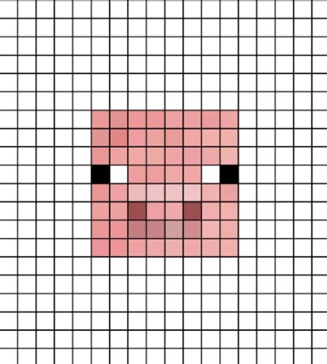 Pig Face Pixel Art (accurate) | Pixel art, Minecraft pig face, Pixel ...