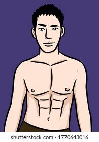 Cartoon Sexy Man On Purple Color Stock Illustration 1770643016 | Shutterstock