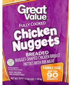 Great Value Fully Cooked Chicken Nuggets - 29 oz, Nutrition Information ...