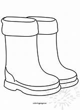 Rain Boots Children Shoes – Coloring Page sketch template