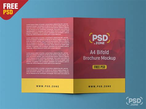 A4 Bifold Brochure Mockup PSD (Front and Back) - PSD Zone