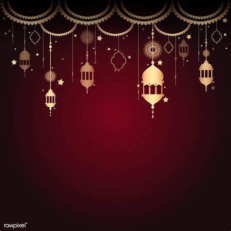 Eid mubarak lantern background vector | premium image by rawpixel.com / sasi di 2020 | Latar ...