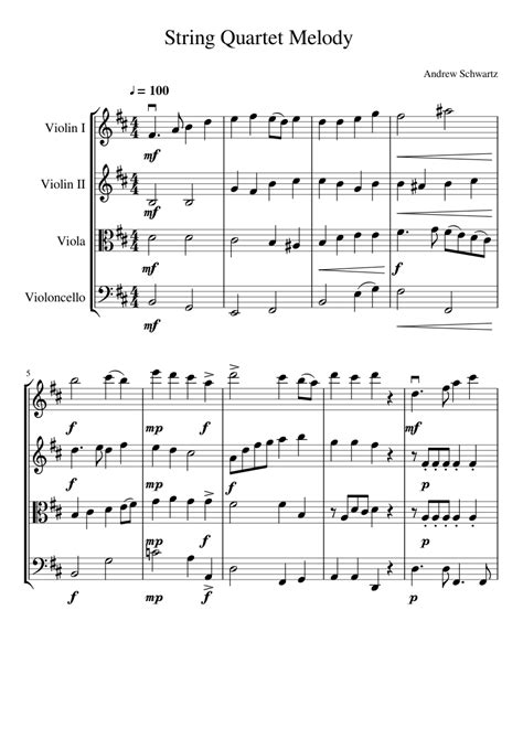 String Quartet sheet music download free in PDF or MIDI