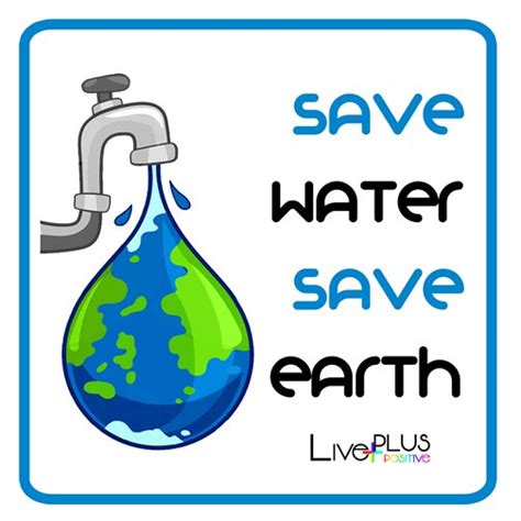 Printable "Save Water Save Earth" Sign | Live Plus