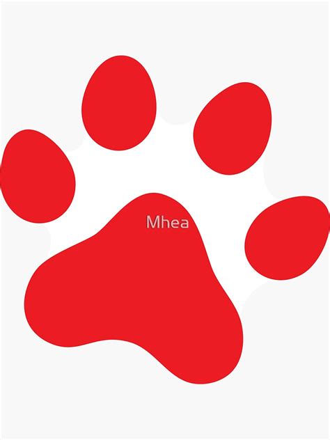 "Red paw print sticker" Sticker for Sale by Mhea | Redbubble