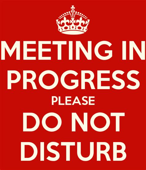 50 Meeting In Progress Sign Printable