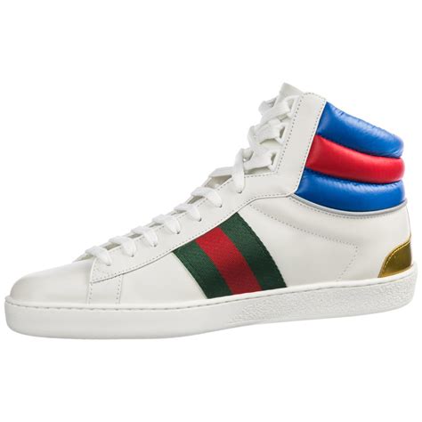 Gucci Leather Ace High Top Sneakers for Men - Lyst